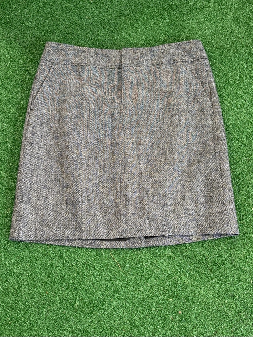 Eddie Bauer Heather Gray Wool-Blend Mini Skirt